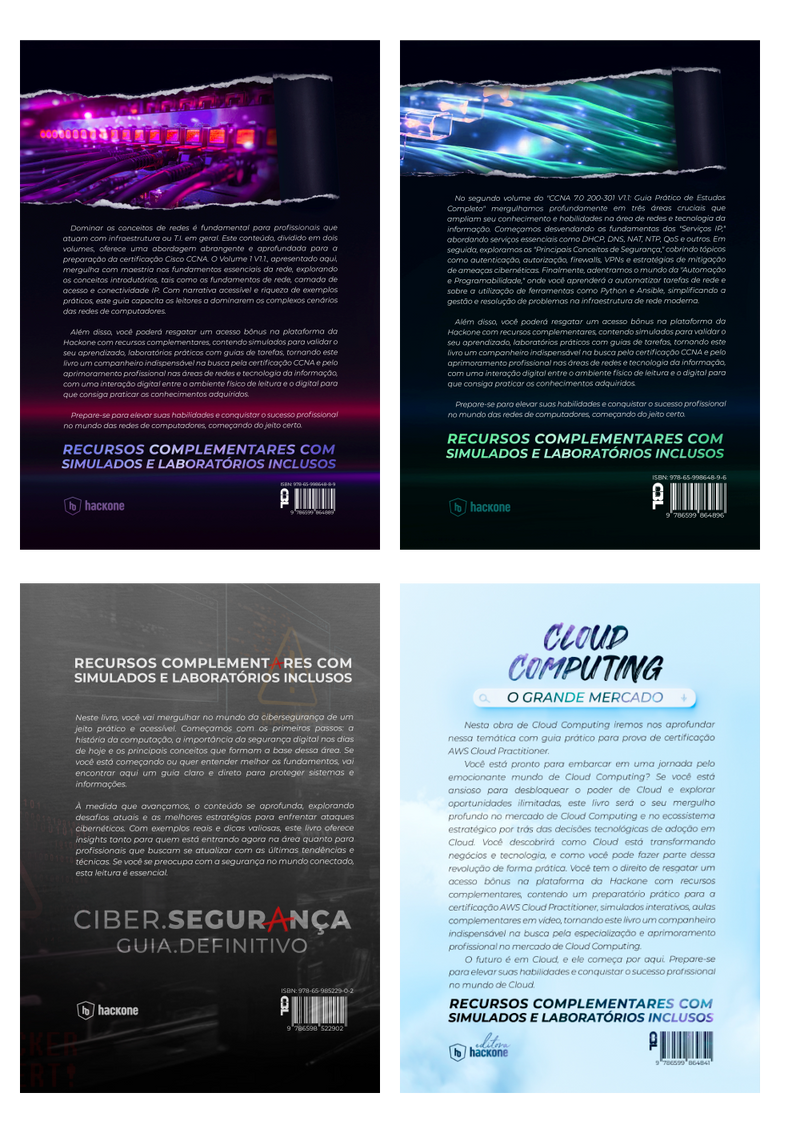 CCNA 7.0 - Vol 1 e 2 + CIBER.SEGURANÇA + CLOUD COMPUTING